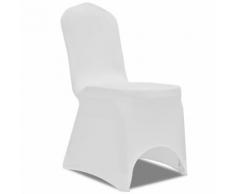 vidaXL Housse de chaise extensible 100 pcs Blanc