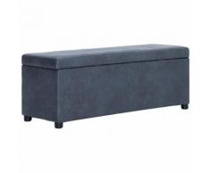 vidaXL Banc avec compartiment de rangement 116 cm Gris Similicuir daim