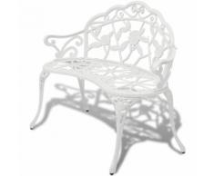 vidaXL Banc de jardin 100 cm Aluminium coulé Blanc
