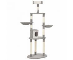 vidaXL Arbre à chat avec griffoirs en sisal Gris 180 cm