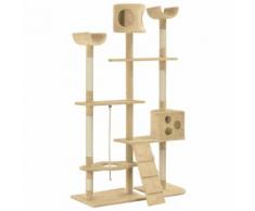 vidaXL Arbre à chat avec griffoirs en sisal Beige 180 cm