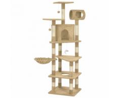 vidaXL Arbre à chat avec griffoirs en sisal Beige 165 cm