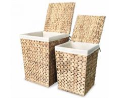 vidaXL Panier à linge 2 pcs Jacinthe d'eau