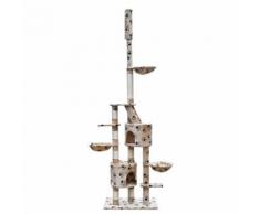 vidaXL Arbre à chat XL 230-260 cm en beige avec motif d'empreinte de patte