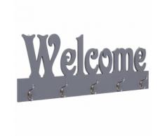 vidaXL Porte-manteau mural WELCOME Gris 74x29,5 cm