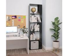 vidaXL Bibliothèque/Séparateur de pièce Noir brillant 45x24x159 cm