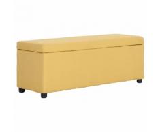 vidaXL Banc avec compartiment de rangement 116 cm Jaune Polyester