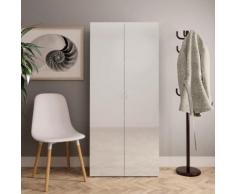 vidaXL Armoire à chaussures Blanc brillant 80x35,5x180 cm Aggloméré