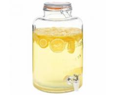vidaXL Distributeur d'eau XXL avec robinet Transparent 8 L Verre