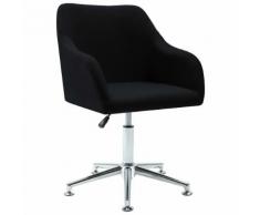 vidaXL Chaise pivotante de bureau Noir Tissu