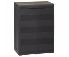 vidaXL Armoire de rangement de jardin avec 1 étagère Noir