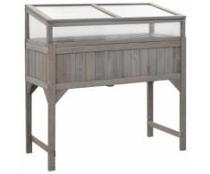 vidaXL Lit surélevé de jardin avec serre 120x54x120 cm Bois de sapin