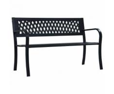 vidaXL Banc de jardin 125 cm Noir Acier