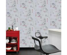 vidaXL Rouleaux de papier peint 4 pcs Blanc 0,53x10 m Café