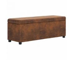 vidaXL Banc avec compartiment de rangement 116 cm Marron Similicuir
