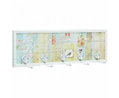 vidaXL Porte-manteau Blanc 20,2x8,5x66,5 cm MDF