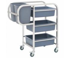 vidaXL Chariot de cuisine avec récipients en plastique 87x43,5x92 cm