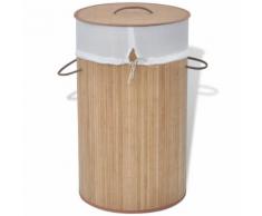 vidaXL Panier à linge rond Bambou naturel
