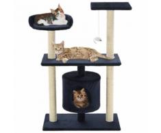 vidaXL Arbre à chat avec griffoirs en sisal 95 cm Bleu foncé