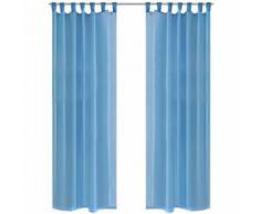 vidaXL Rideau transparent turquoise 140 x 225 cm 2 pcs