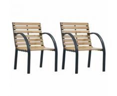 vidaXL Chaises de jardin 2 pcs Bois