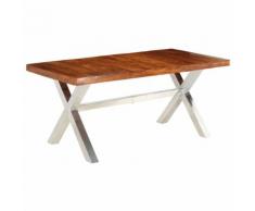 vidaXL Table de salle à manger Bois et finition en Sesham 180x90x76 cm