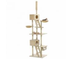 vidaXL Arbre à chat avec griffoirs en sisal 230-260 cm Beige
