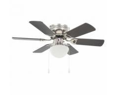 vidaXL Ventilateur de plafond orné avec lumière 82 cm Marron foncé