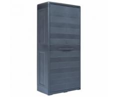 vidaXL Armoire de rangement de jardin XL 78x46x175 cm Plastique