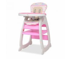 vidaXL Chaise haute convertible 3-en-1 avec table Rose