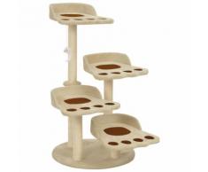 vidaXL Arbre à chat avec griffoirs en sisal Beige 90 cm
