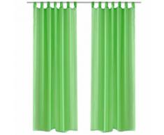 vidaXL Rideau transparent pomme vert 140 x 225 cm 2 pièces