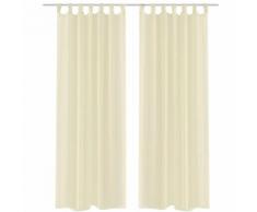 vidaXL Rideau transparent crème 140 x 225 cm 2 pièces