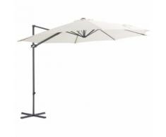 vidaXL Parasol en porte-à-faux avec mât en acier Sable 300 cm
