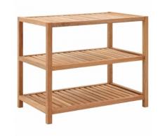 vidaXL Étagère de salle de bain Bois de noyer massif 65 x 40 x 55 cm
