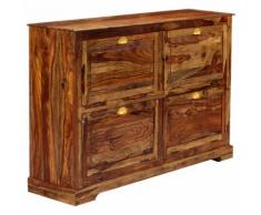 vidaXL Armoire à chaussures 140 x 35 x 90 cm Bois massif de Sesham