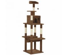 vidaXL Arbre à chat avec griffoirs en sisal Marron 165 cm