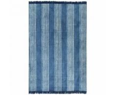 vidaXL Tapis Kilim Coton 160 x 230 cm avec motif Bleu