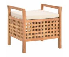 vidaXL Banc de rangement 49x48x49 cm Bois de noyer massif