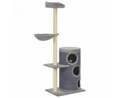 vidaXL Arbre à chat avec griffoirs en sisal Gris 148 cm