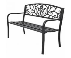 vidaXL Banc de jardin 127 cm Fonte Noir
