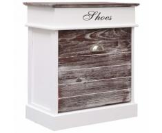 vidaXL Armoire à chaussures Marron 50 x 28 x 58 cm Bois de Paulownia