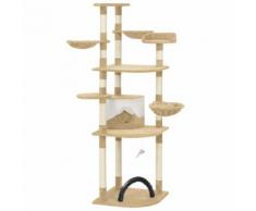 vidaXL Arbre à chat avec griffoirs en sisal Beige 190 cm