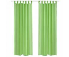 vidaXL Rideau transparent pomme vert 140 x 175 cm 2 pièces