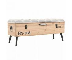 vidaXL Banc de rangement Bois massif et MDF 120 x 40 x 50 cm