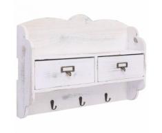 vidaXL Porte-manteau mural Blanc 50x10x34 cm Bois