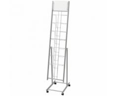 vidaXL Porte-revue 38 x 27 x 139 cm Argenté A4