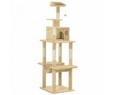 vidaXL Arbre à chat avec griffoirs en sisal Beige 165 cm