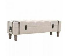 vidaXL Banc de rangement Bois massif et acier 111 x 34 x 37 cm