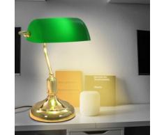 vidaXL Lampe de bureau 40 W Vert et doré